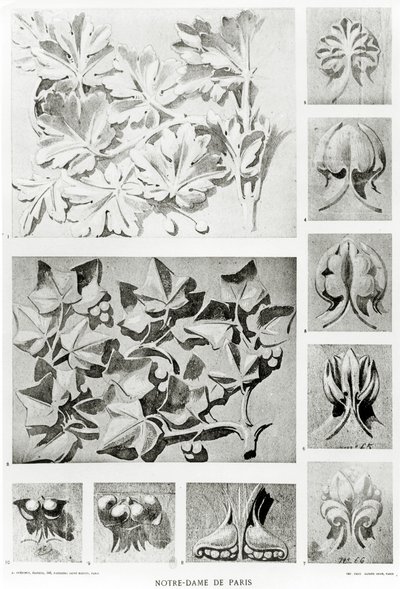 Architectural details for the restoration of Notre Dame by Eugene Emmanuel Viollet le Duc
